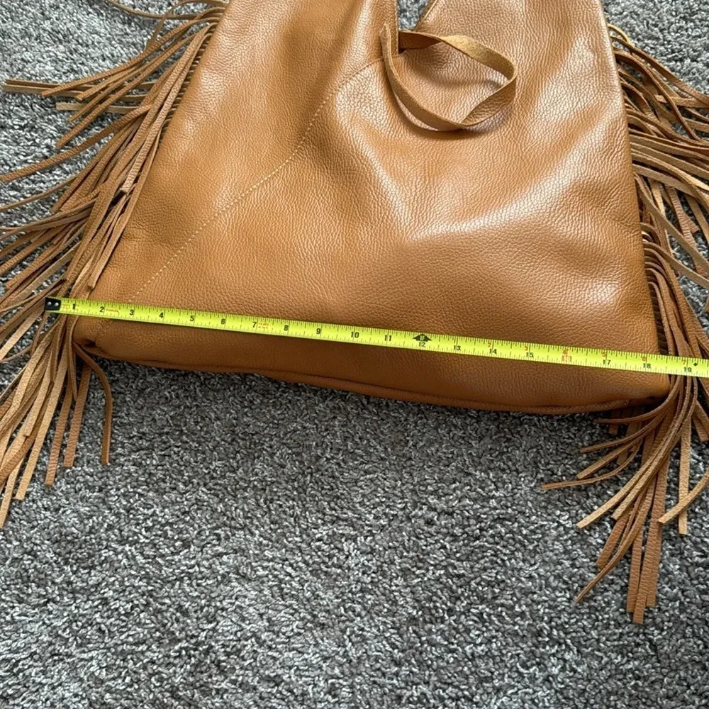 Genuine leather fringe leather hobo bag from Italy